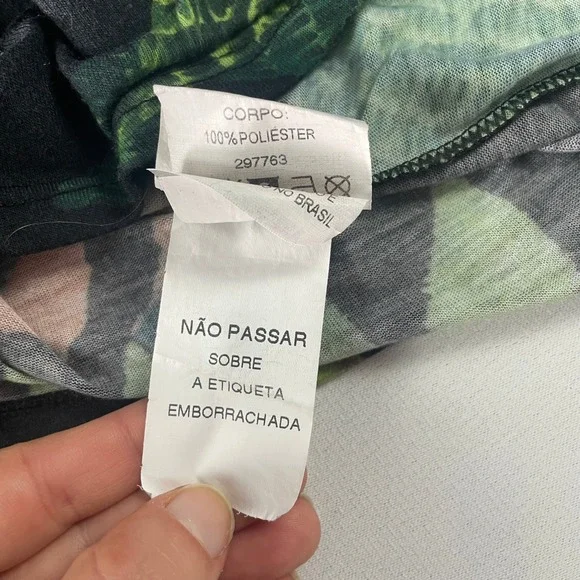 Farm Rio Printed Monstera Crew Neck Relaxed T Shirt Size Medium / Large - Picture 9 of 10